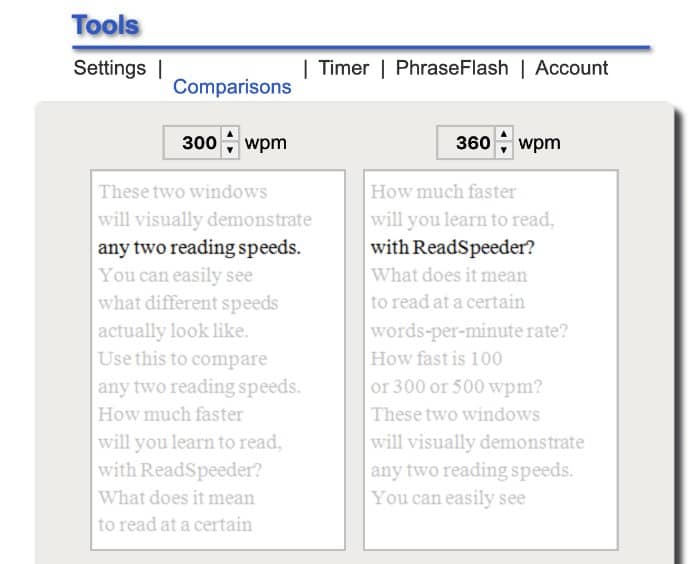 Image of Readspeeder - Screenshot Comparisons