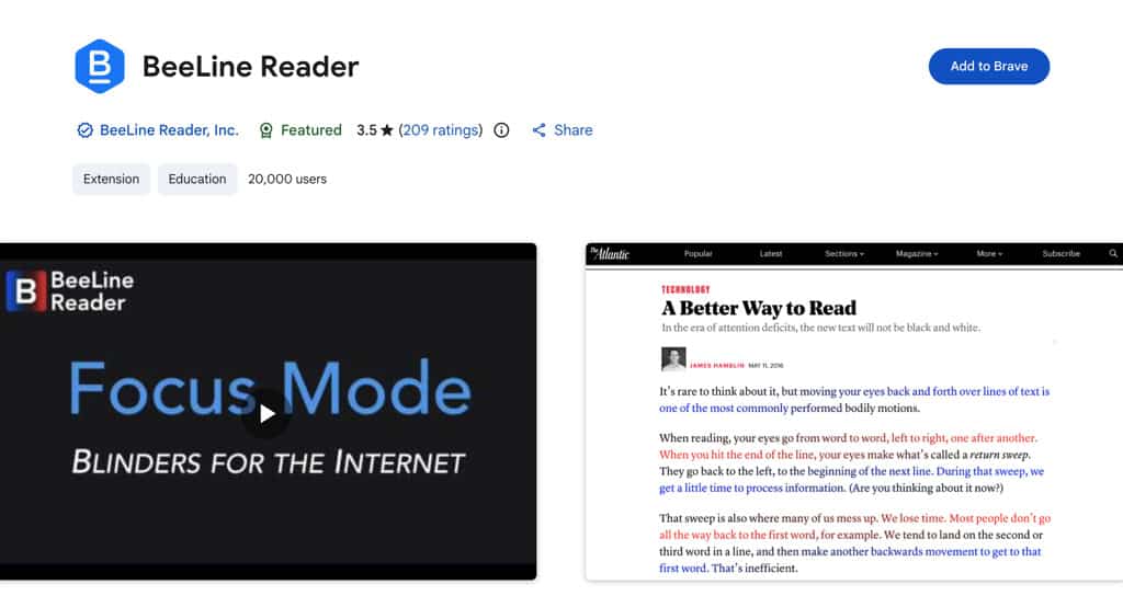 beeline-reader-browser-extension and text examples