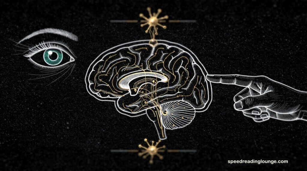 Brain neuroscience hand pacing attention neural pathways eye tracking saccades visual focus biology

