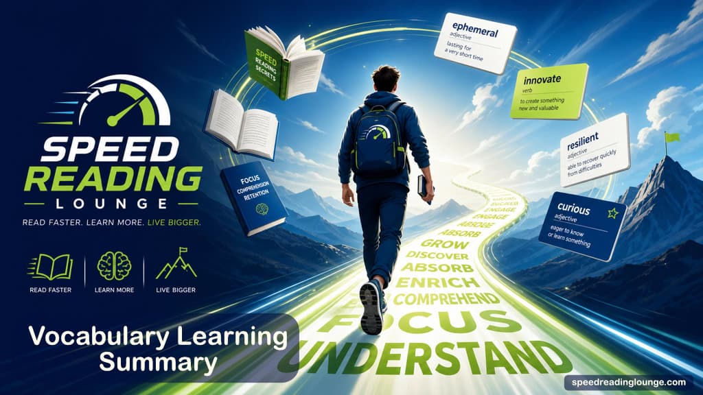 How to Improve Vocabulary Effortlessly 13 Improve your vocabulary - summary. what the future holds if you keep learning . continue your path. read more. a man walking a path surrounded by floating books.