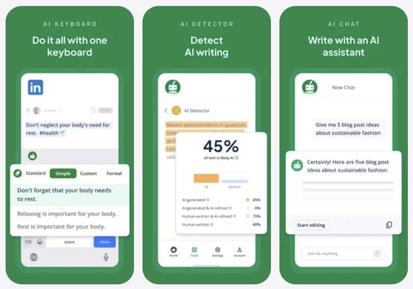 quillbot-iphone-app-with visuals for detector-ai-chat
