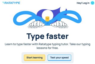 showing ratatype logo, goals and features on white background