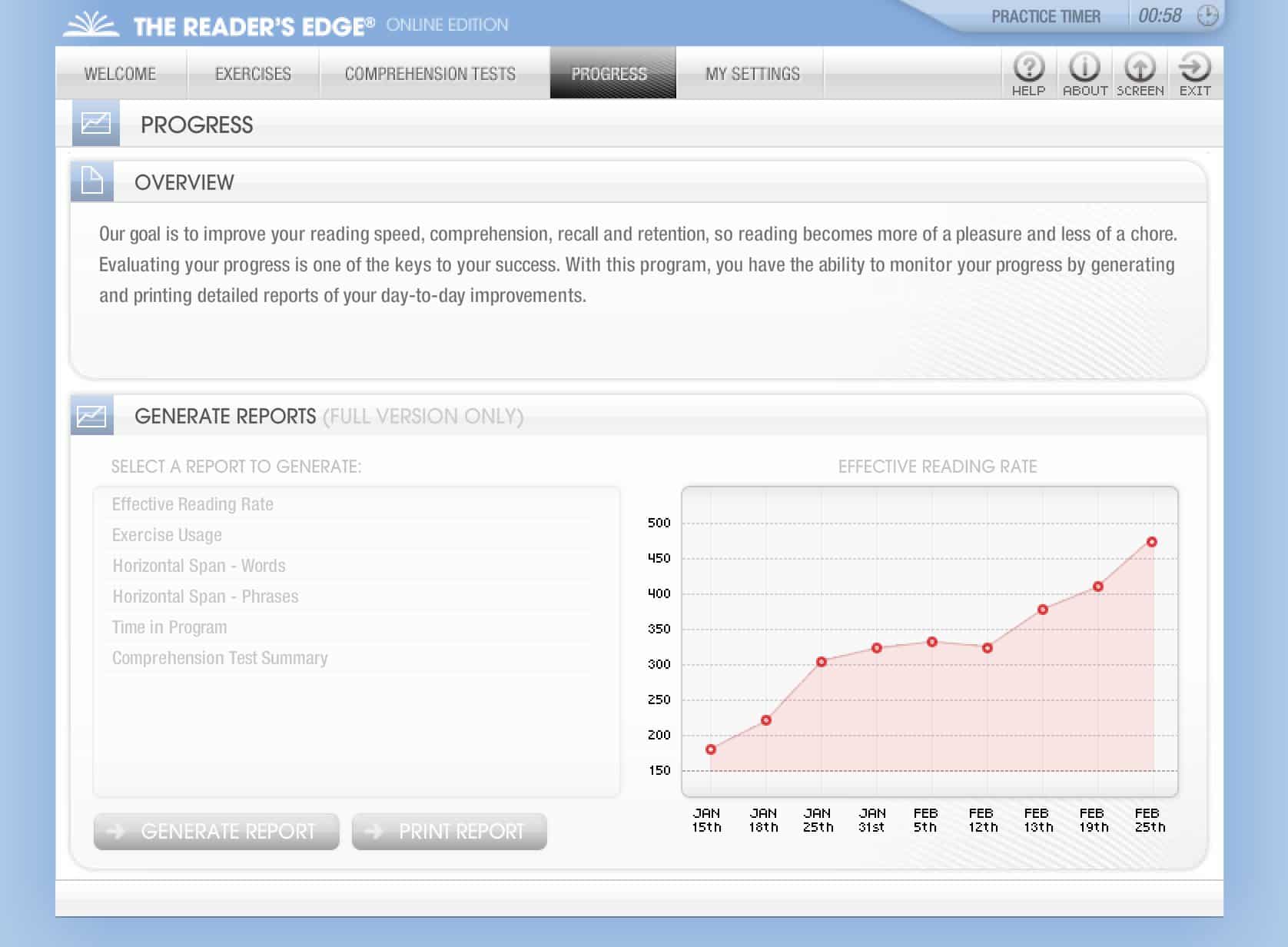Screenshot Image Reader's Edge - Progress
