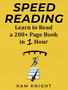 illustrated book cover with title and author name for kam knight's speed reading