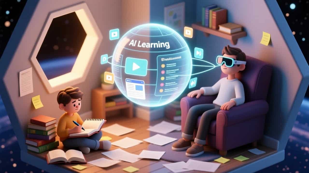 A cosy room with people using ai tools for learning - 3 Digital AI Drills To Stop Subvocalization