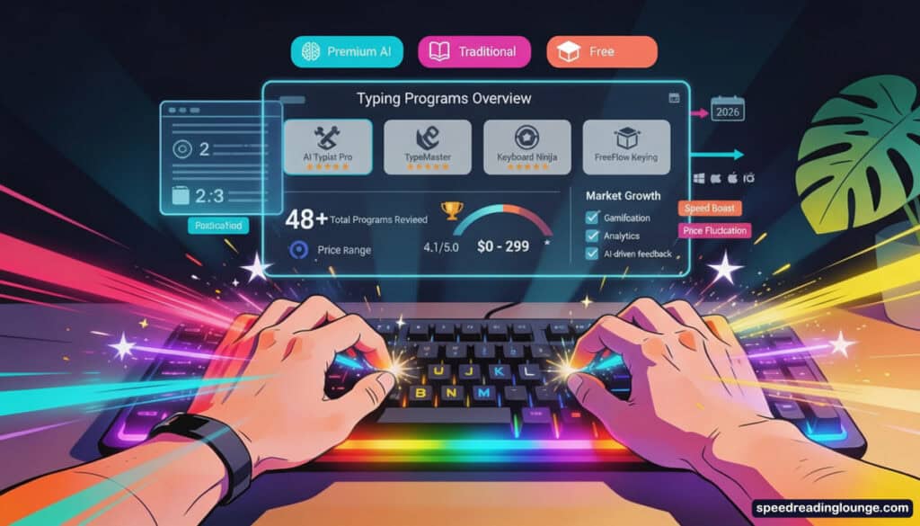 Best typing software selection guide comparing AI features, pricing, platforms, and skill levels for choosing typing programs