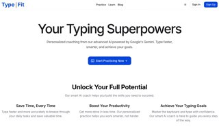 showing typefit goals and features on white background with blue button
